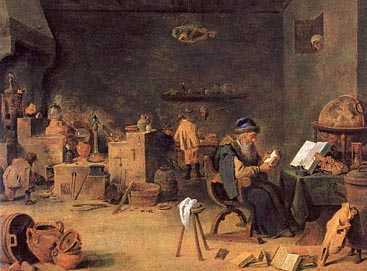 Alkemisten, av David Teniers ca 1645.